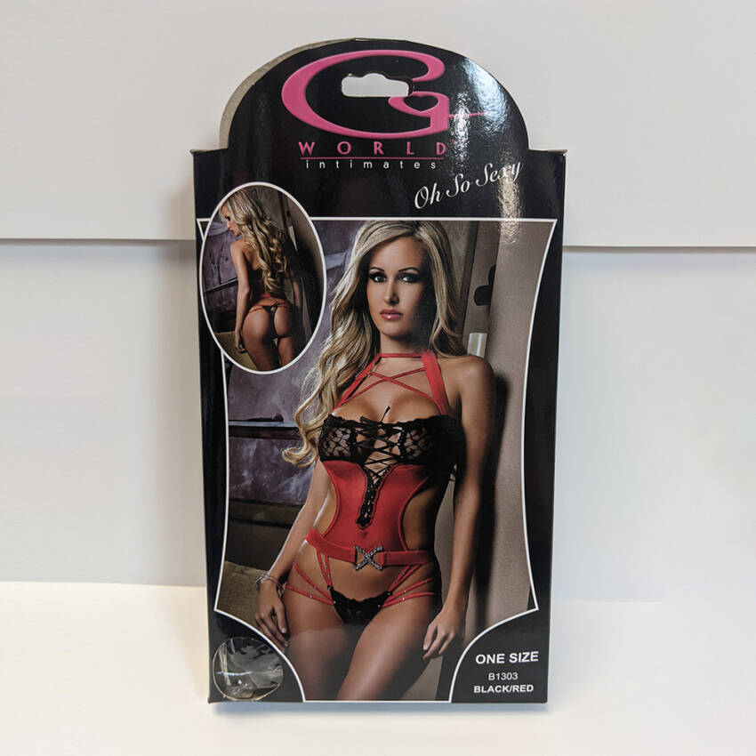 G WORLD 1PC ESSENCE GLAMOUR TEDDY RED & BLACK