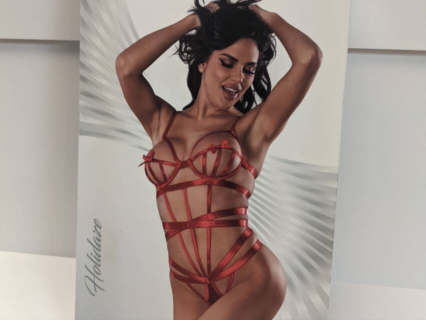 Exposed Red Strap Teddy L/XL